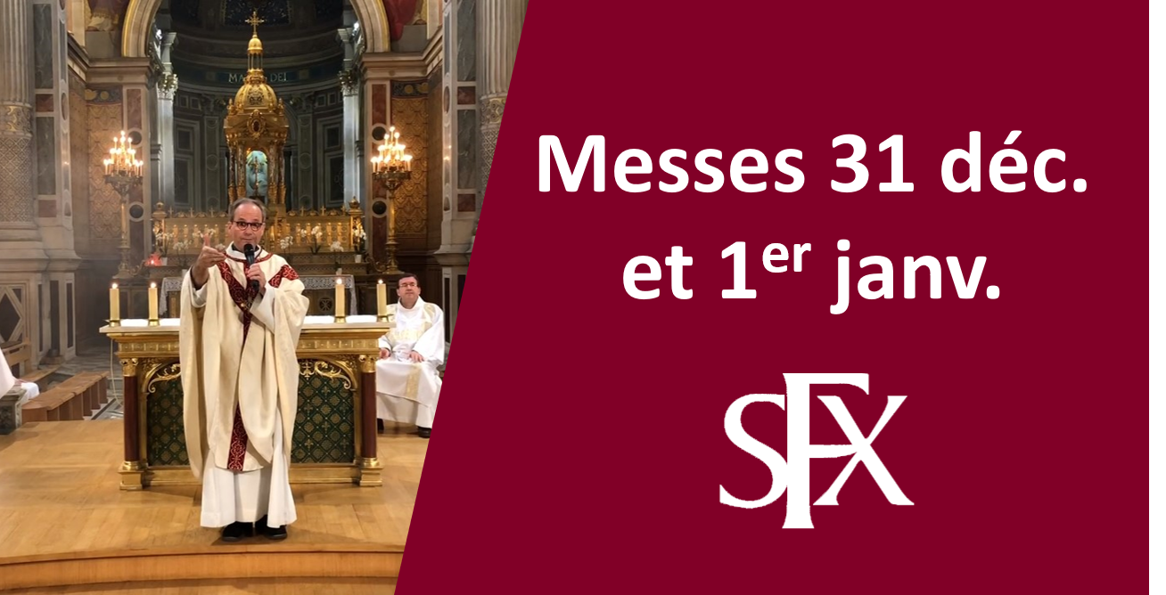 Messes les 31 déc. et 1er janvier 2020 Paroisse SaintFrançoisXavier